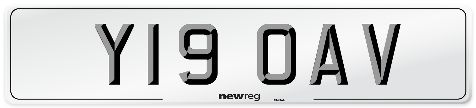 Y19 OAV Number Plate from New Reg
